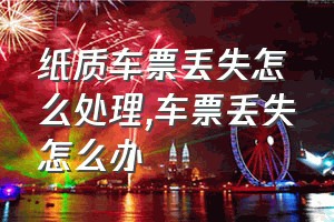 纸质车票丢失怎么处理（车票丢失怎么办）