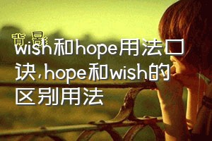wish和hope用法口诀（hope和wish的区别用法）