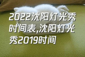 2022沈阳灯光秀时间表（沈阳灯光秀2019时间）