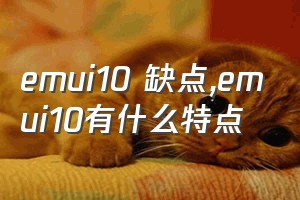 emui10 缺点（emui10有什么特点）