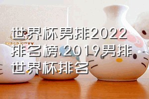 世界杯男排2022排名榜（2019男排世界杯排名）