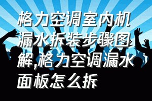 格力空调室内机漏水拆装步骤图解（格力空调漏水面板怎么拆）