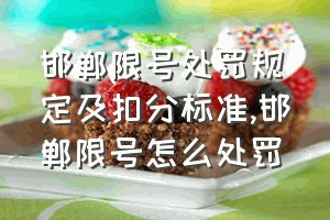 邯郸限号处罚规定及扣分标准（邯郸限号怎么处罚）