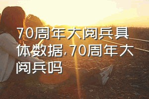 70周年大阅兵具体数据（70周年大阅兵吗）