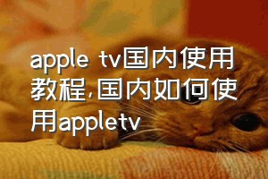 apple tv国内使用教程（国内如何使用appletv）