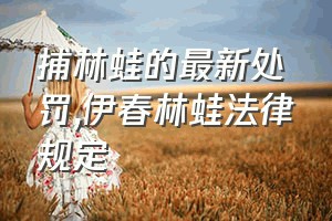 捕林蛙的最新处罚（伊春林蛙法律规定）