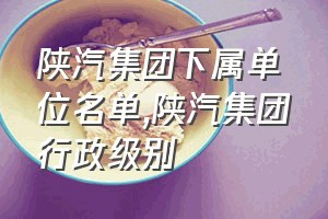 陕汽集团下属单位名单（陕汽集团行政级别）