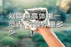 刘雯身高体重一览表（刘雯体重多少）