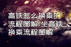 高铁怎么换乘的流程图解（坐高铁换乘流程图解）