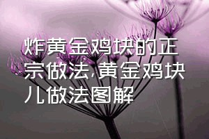 炸黄金鸡块的正宗做法（黄金鸡块儿做法图解）