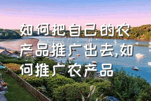 如何把自己的农产品推广出去（如何推广农产品）