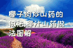 椰子肉炒山药的做法（椰汁山药做法图解）