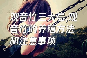 观音竹三大忌（观音竹的养殖方法和注意事项）