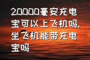 20000毫安充电宝可以上飞机吗（坐飞机能带充电宝吗）