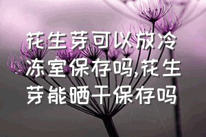 花生芽可以放冷冻室保存吗（花生芽能晒干保存吗）