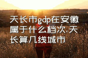 天长市gdp在安徽属于什么档次（天长算几线城市）