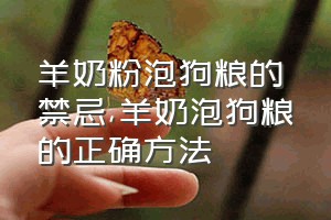 羊奶粉泡狗粮的禁忌（羊奶泡狗粮的正确方法）