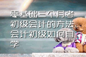 零基础三个月考初级会计的方法（会计初级如何自学）