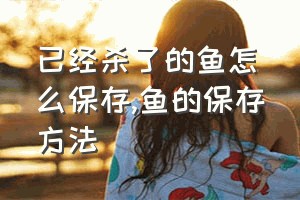 已经杀了的鱼怎么保存（鱼的保存方法）