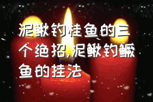 泥鳅钓桂鱼的三个绝招（泥鳅钓鳜鱼的挂法）