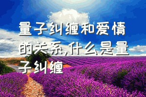 量子纠缠和爱情的关系（什么是量子纠缠）