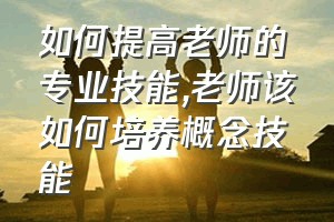 如何提高老师的专业技能（老师该如何培养概念技能）