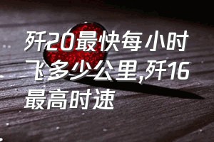 歼20最快每小时飞多少公里（歼16最高时速）