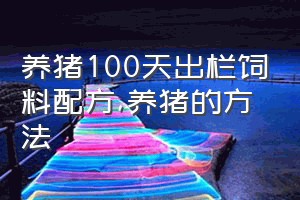 养猪100天出栏饲料配方（养猪的方法）