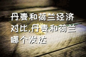 丹麦和荷兰经济对比（丹麦和荷兰哪个发达）