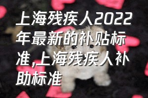 上海残疾人2022年最新的补贴标准（上海残疾人补助标准）