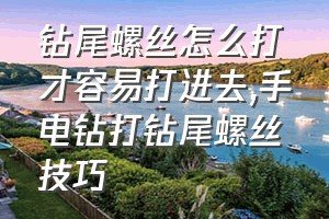 钻尾螺丝怎么打才容易打进去（手电钻打钻尾螺丝技巧）