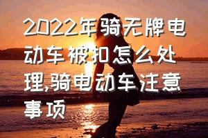 2022年骑无牌电动车被扣怎么处理（骑电动车注意事项）