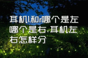 耳机l和r哪个是左哪个是右（耳机左右怎样分）