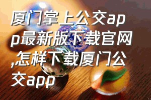 厦门掌上公交app最新版下载官网（怎样下载厦门公交app）