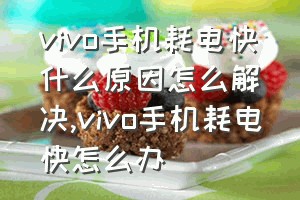 vivo手机耗电快什么原因怎么解决（vivo手机耗电快怎么办）