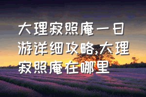 大理寂照庵一日游详细攻略（大理寂照庵在哪里）