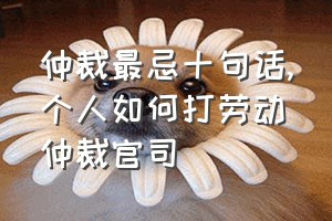 仲裁最忌十句话（个人如何打劳动仲裁官司）