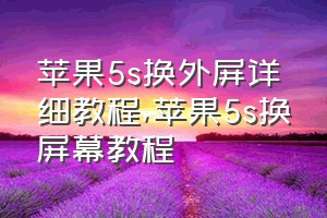 苹果5s换外屏详细教程（苹果5s换屏幕教程）