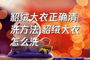 貂绒大衣正确清洗方法（貂绒大衣怎么洗）