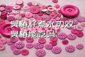 臭椿籽煮水功效（臭椿能吃吗）