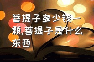 菩提子多少钱一颗（菩提子是什么东西）