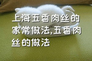 上海五香肉丝的家常做法（五香肉丝的做法）