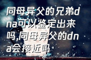 同母异父的兄弟dna可以鉴定出来吗（同母异父的dna会接近吗）