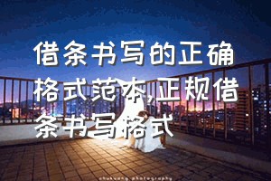 借条书写的正确格式范本（正规借条书写格式）