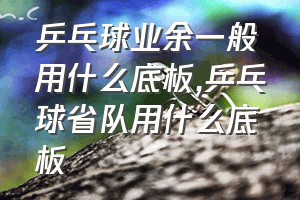 乒乓球业余一般用什么底板（乒乓球省队用什么底板）