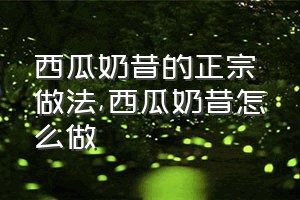 西瓜奶昔的正宗做法（西瓜奶昔怎么做）