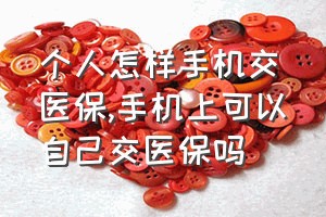 个人怎样手机交医保（手机上可以自己交医保吗）