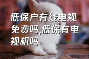 低保户有线电视免费吗（低保有电视机吗）