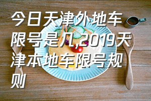 今日天津外地车限号是几（2019天津本地车限号规则）