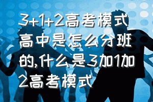 3+1+2高考模式高中是怎么分班的（什么是3加1加2高考模式）